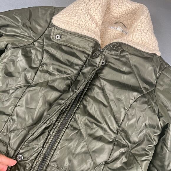 Kenneth Cole G-III Sherpa Lined Quilted Puffer Full Zip Mid Length Jacket W-01 - Picture 3 of 13
